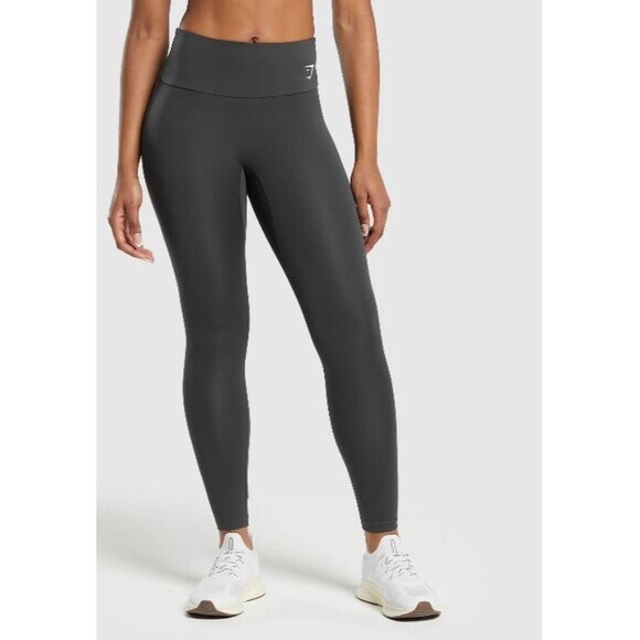 Gymshark Training Leggings Womens M Gray High Waist Athletic Comfy Gym Pull On - Picture 1 of 13